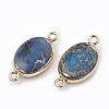 Electroplate Natural Regalite/Imperial Jasper/Sea Sediment Jasper Links connectors X-G-S329-017A-2
