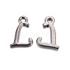 Gunmetal Plated Alloy Letter Pendants PALLOY-J718-01B-L-1