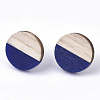 Resin & Wood Stud Earrings EJEW-N017-003A-C01-2