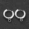 201 Stainless Steel Huggie Hoop Earring Findings STAS-P283-01E-S-1