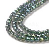 Electroplate Transparent Glass Beads Strands GLAA-H021-01A-FR01-4
