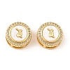 Brass Micro Pave Clear Cubic Zirconia Slide Charms KK-K342-09G-01-1