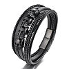 Imitation Leather Multi-strand Bracelets PW-WGE2E99-01-3