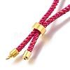 Braided Cotton Cord Slider Bracelet Making MAK-R001-01G-03-3