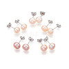 Pearl Ball Stud Earrings EJEW-Q701-01B-01-2