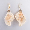 Spiral Shell Pendants Necklaces and Dangle Earrings Jewelry Sets SJEW-JS01012-3