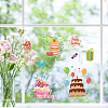 8 Sheets 8 Styles Birthday Cake PVC Waterproof Wall Stickers DIY-WH0345-082-5