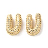 Rack Plating Brass Micro Pave Cubic Zirconia Slide Charms KK-C084-34G-U-1