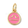 Real 18K Gold Plated Brass Enamel Charms KK-L216-001G-K04-1