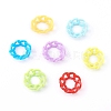7Pcs 7 Colors Opaque Acrylic Curb Chain Finger Rings RJEW-JR00327-1