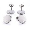 Non-Tarnish 304 Stainless Steel Stud Earring Findings X-STAS-K184-01-03P-1