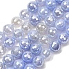 Electroplated Natural Agate Beads Strands G-B191-A07-10mm-16-2