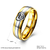 Valentine's Day Gifts Heart Titanium Steel Couple Rings For Men RJEW-BB16469-7-3