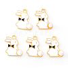 Light Gold Plated Alloy Enamel Pendants ENAM-R136-23C-1
