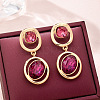 Alloy Rhinestone Stud Dangle Earrings for Women WG85C1A-01-3