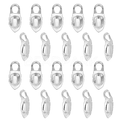 20Pcs Brass Glue-on Flat Pad Bails KK-AR0004-82-1