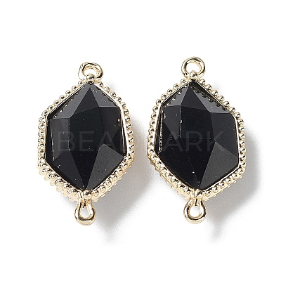 Natural Mixed Gemstone Connector Charms G-C087-02G-A-1