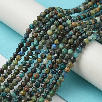 Natural Chrysocolla Beads Strands G-Z034-A03-02-1