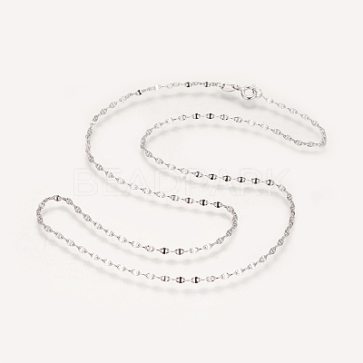 Anti-Tarnish Rhodium Plated 925 Sterling Silver Mariner Link Chain Necklaces STER-L059-13P-1