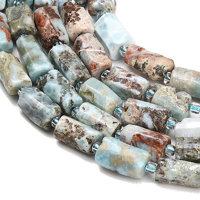Natural Larimar Beads Strands G-F836-B09-01-1
