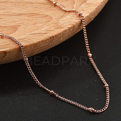2MM Brass Satellite Chain Necklaces for Women NJEW-D302-49RG-1