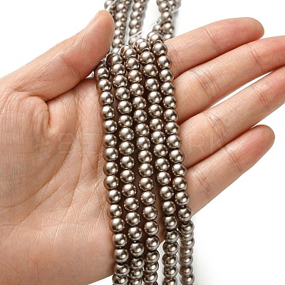 Eco-Friendly Dyed Glass Pearl Bead Strands HY-A008-6mm-RB111-1