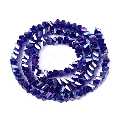 Electroplate Transparent Glass Beads Strands EGLA-Q139-01A-A25-1