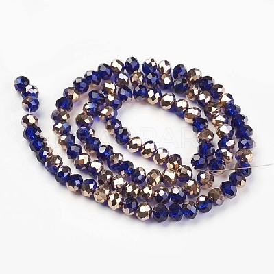 Electroplate Opaque Glass Beads Strands EGLA-A034-P6mm-N-1