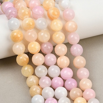Natural Green Jade Beads Strands X-G-G757-03-10mm-1