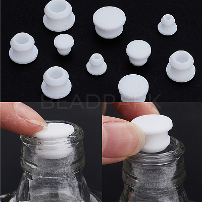 32Pcs 4 Style Silicone Bottle Seal Plug AJEW-GF0008-10D-02-1