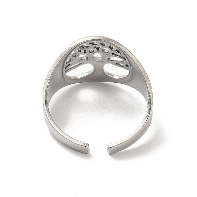 Non-Tarnish 304 Stainless Steel Open Cuff Rings for Women RJEW-G291-03P-1