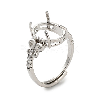 Adjustable Brass Solitaire Ring Settings KK-L193-08P-01-1