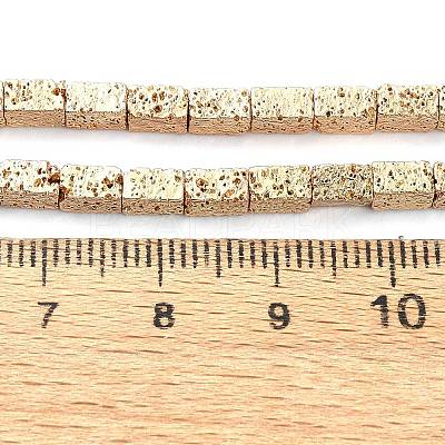 Electroplated Natural Lava Rock Beads Strands G-I360-K02-02-1