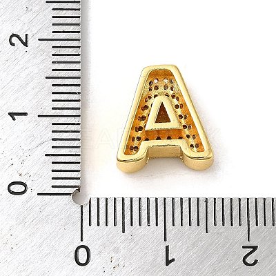 Brass Micro Pave Clear Cubic Zirconia Charms ZIRC-C009-01G-A-1