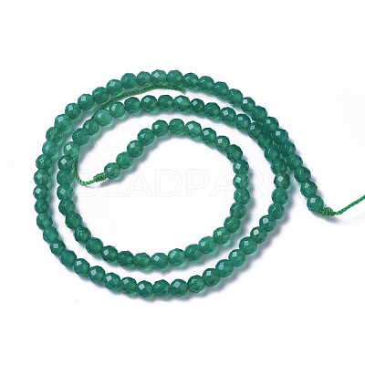 Natural Dyed & Heated Green Onyx Agate Beads Strands X-G-F596-12B-2mm-1