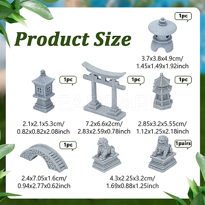 7Pcs 6 Styles Resin & PVC Statues DJEW-NB0001-55-1