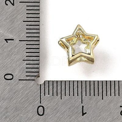 Brass Micro Pave Cubic Zirconia Beads KK-D379-01G-03-1