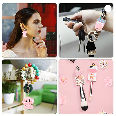 15Pcs 15 Styles Food Grade Eco-Friendly Silicone Focal Beads SIL-YW0001-51-1