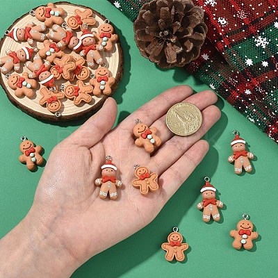 15Pcs 3 Styles Christmas Opaque Resin Pendants RESI-YW0004-76-1