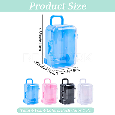 4Pcs 4 Colors Luggage Cases Plastic Candy Gift Storage Boxes CON-CN0001-10-1
