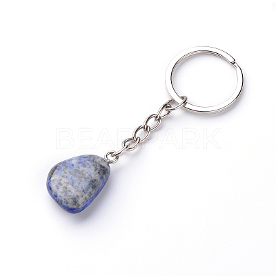 Natural Lapis Lazuli Keychain LS-G-Q484-D06-1