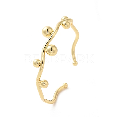 Brass Cuff Bangles BJEW-P309-01G-1