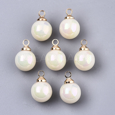 Acrylic Imitation Pearl Pendants OACR-N010-020D-01-1
