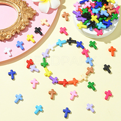 560Pcs 16 Colors Opaque Acrylic Beads SACR-PA0001-01-1