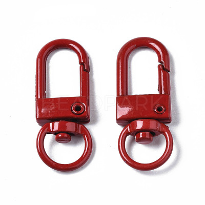 Spray Painted Eco-Friendly Alloy Swivel Snap Hooks Clasps PALLOY-T080-02G-NR-1