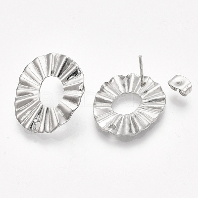 Non-Tarnish 304 Stainless Steel Stud Earring Findings LS-X-STAS-S079-46B-1