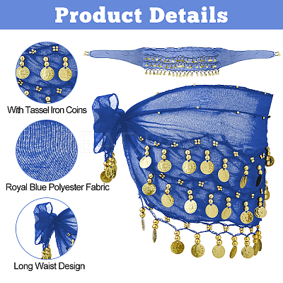 Polyester Tassel Fringe Trimming AJEW-WH0651-70B-1