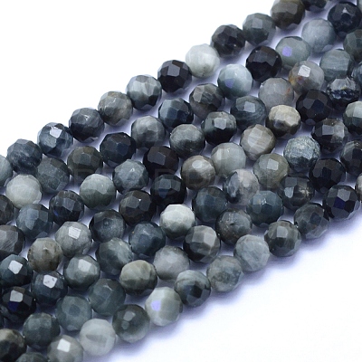 Natural Hawk's Eye Beads Strands G-I279-E14-03-1