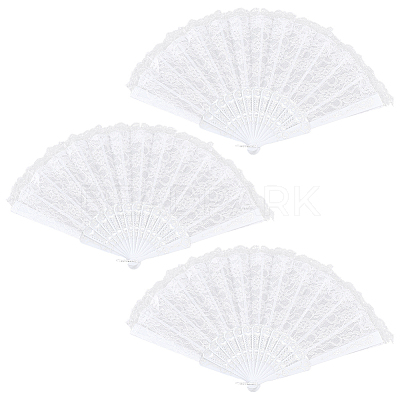 Plastic & Lace Folding Fan AJEW-WH0709-241A-1