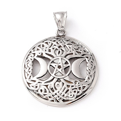 Tibetan Style 304 Stainless Steel Pendants X-STAS-P305-63AS-1
